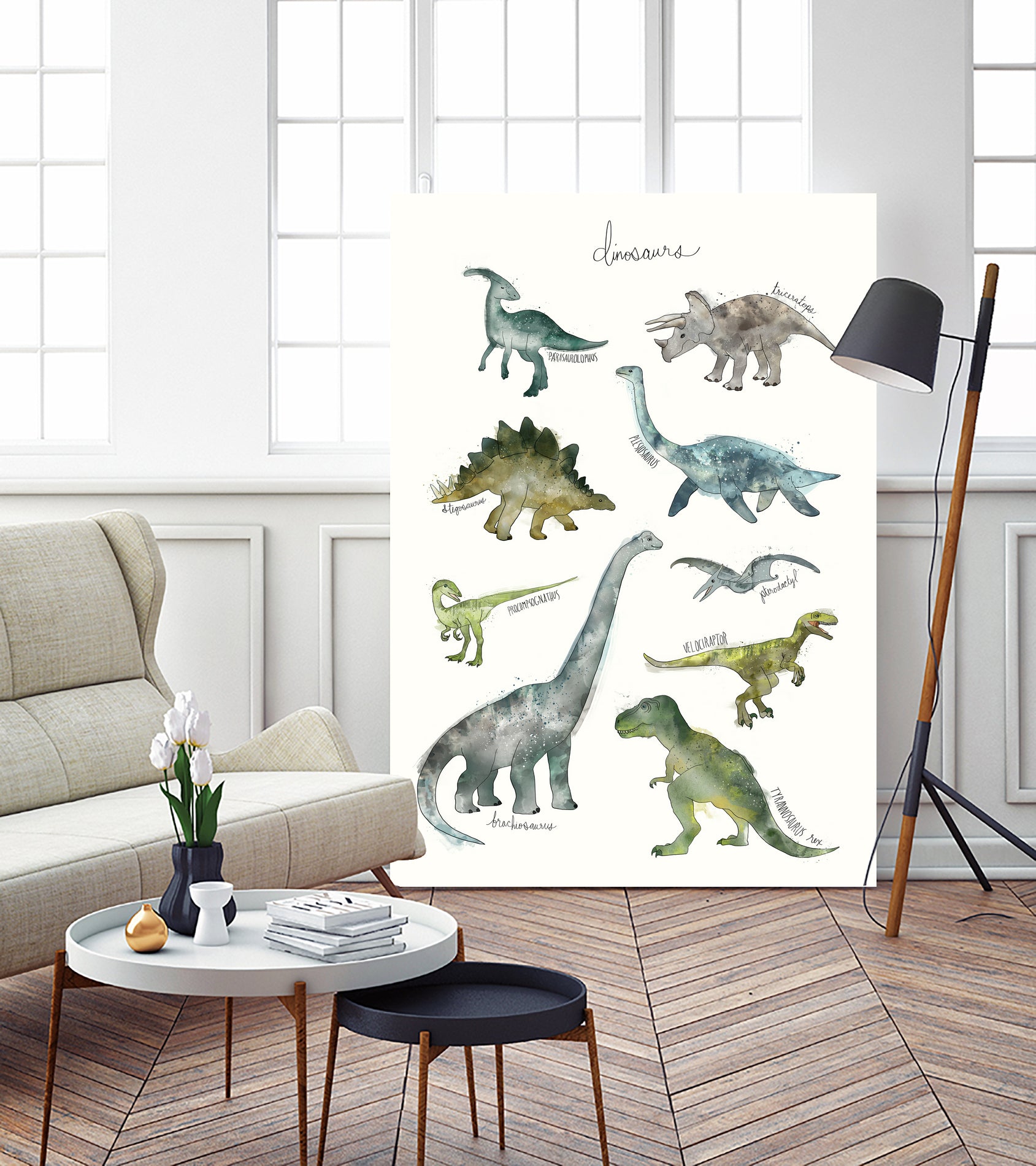 Dinosaurs by Amy Hamilton on GIANT ART - green mixed media