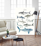 Sharks by Amy Hamilton on GIANT ART - blue mixed media