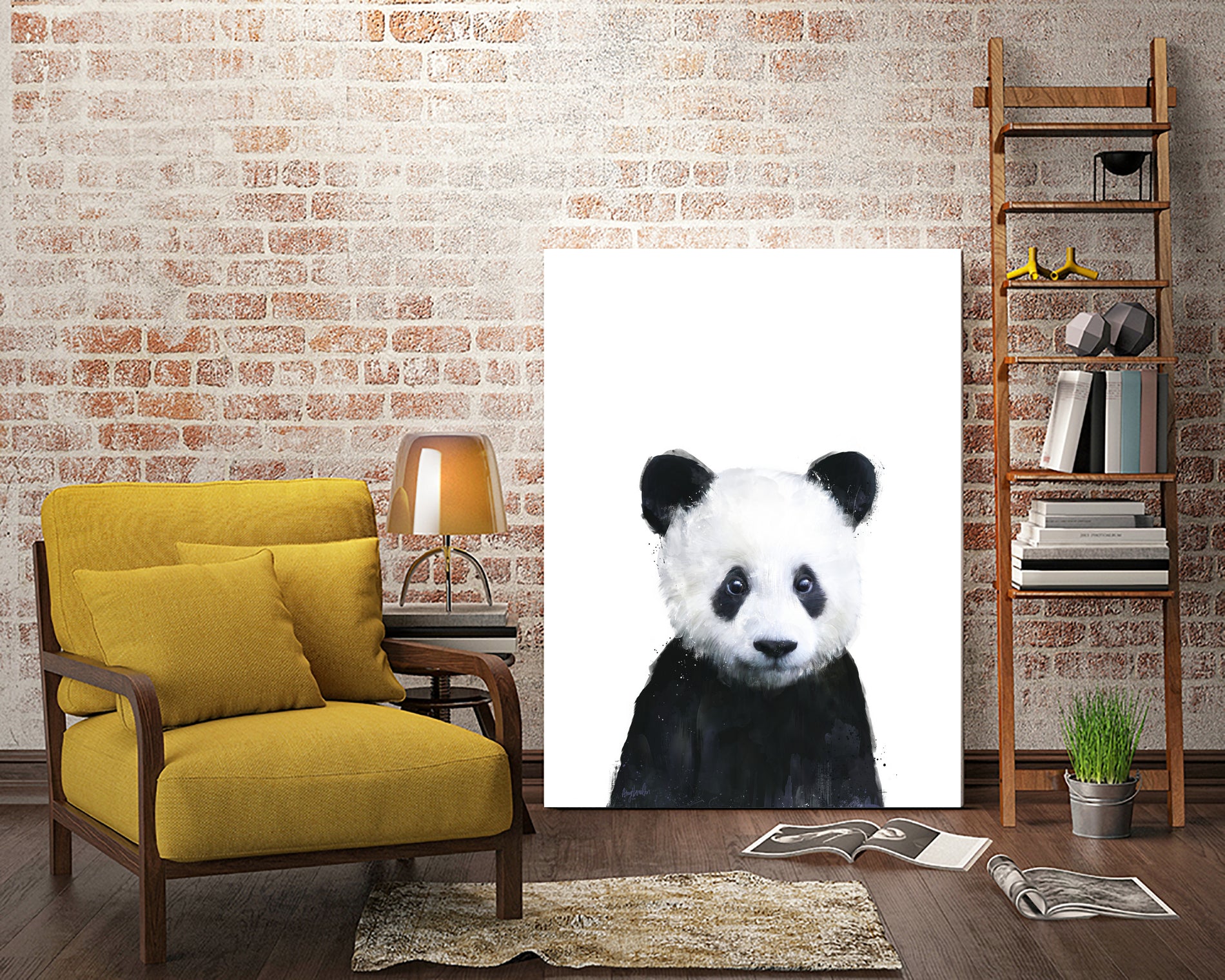 Little Panda by Amy Hamilton on GIANT ART - white digital painting