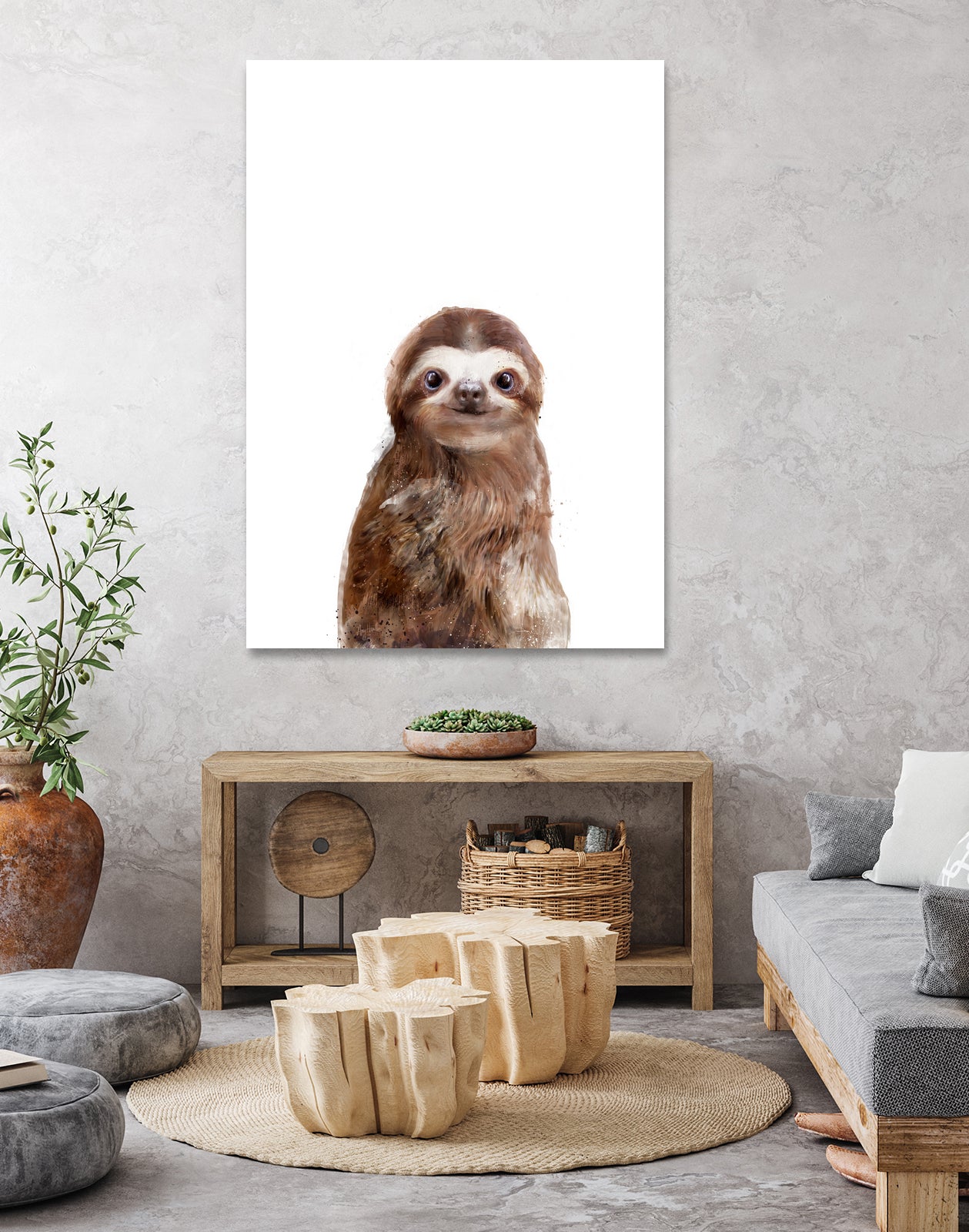 Little Sloth by Amy Hamilton on GIANT ART - brown digital painting