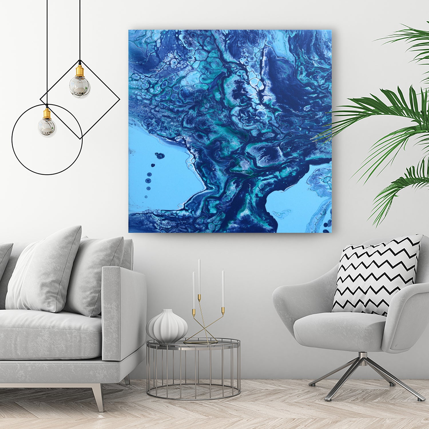 Vesuvius by L. Renee Jones on GIANT ART - blue mixed media