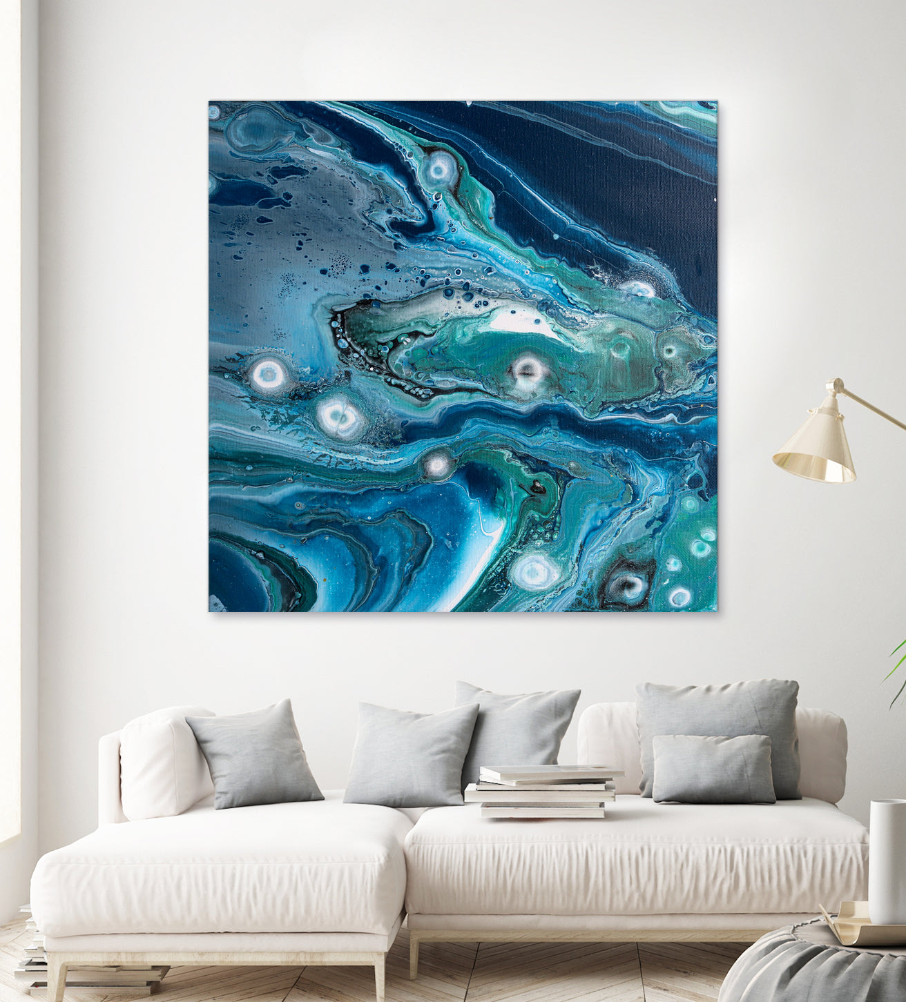 Celestial Seas by L. Renee Jones on GIANT ART - blue mixed media
