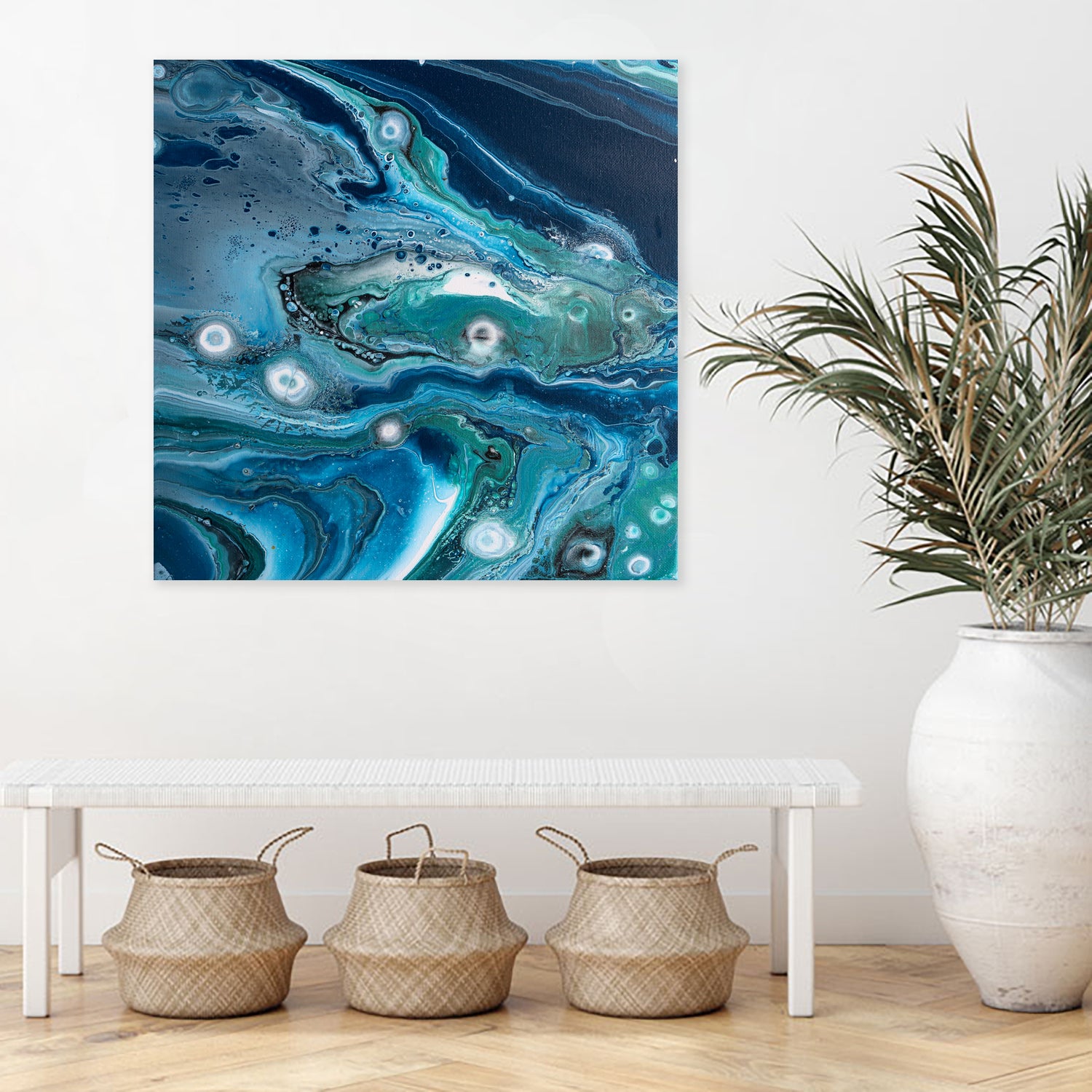 Celestial Seas by L. Renee Jones on GIANT ART - blue mixed media