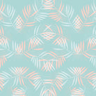 Palm Leaves Lace Pattern on Aqua by Dominique Van Roey on GIANT ART - green digital drawing