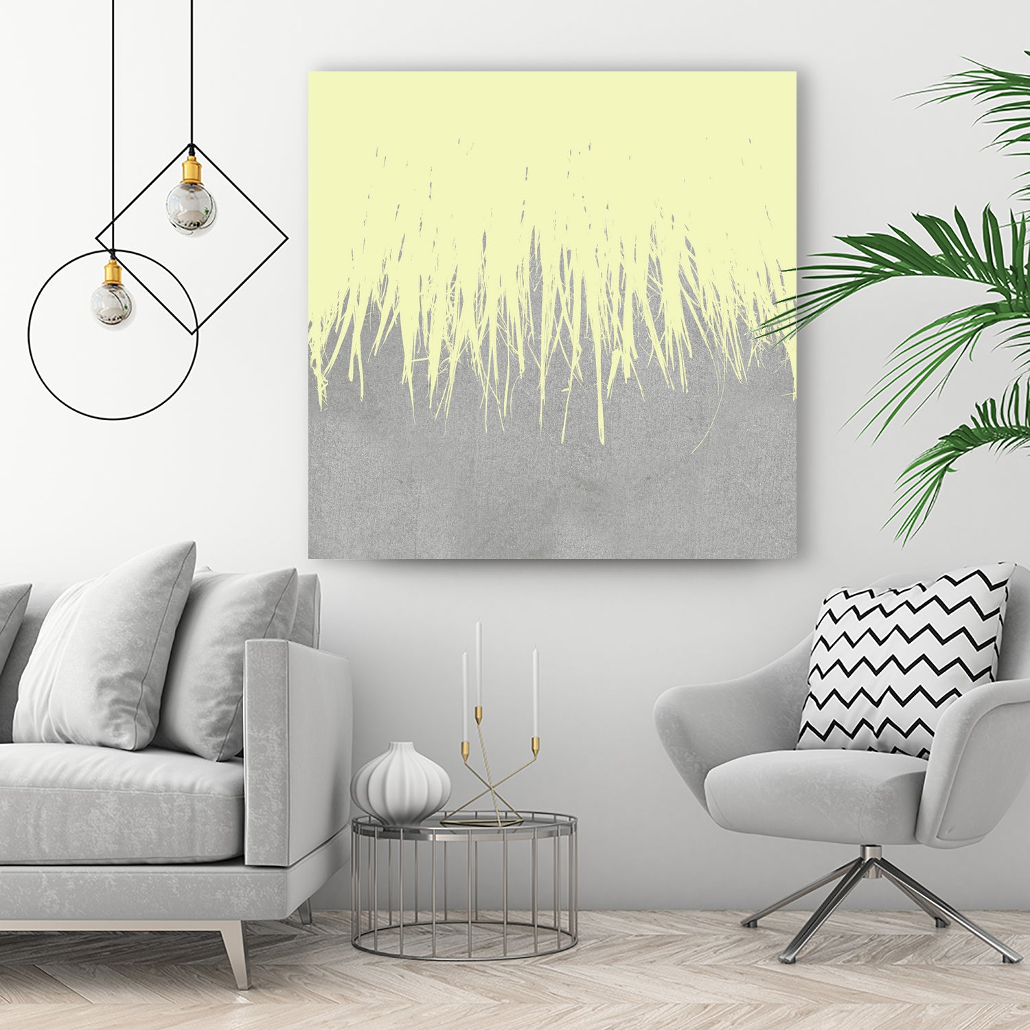 Concrete Fringe Yellow by Emeline Tate-Robertson on GIANT ART - yellow digital painting