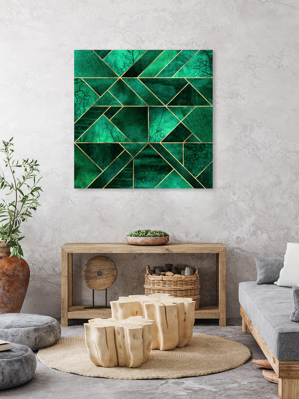 Abstract Nature - Emerald Green by Elisabeth Fredriksson on GIANT ART - green digital painting