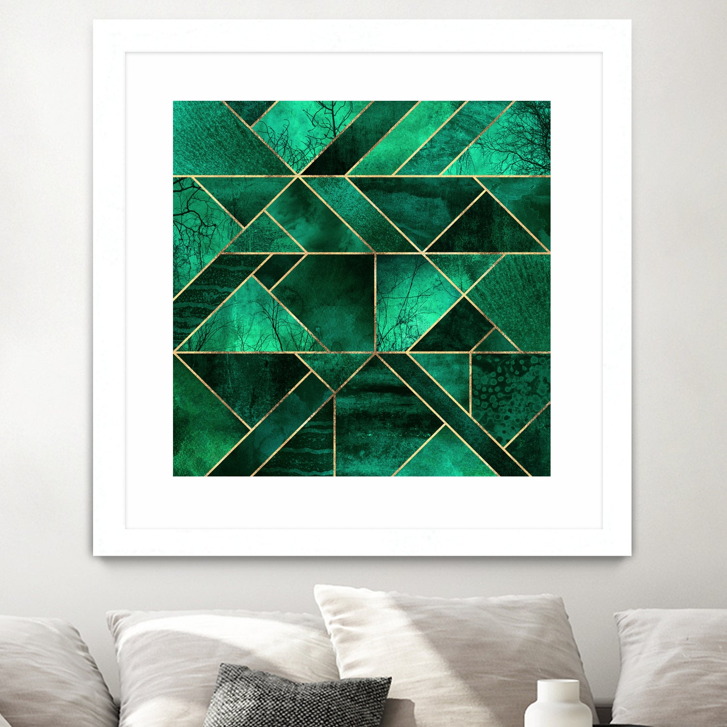 Abstract Nature - Emerald Green by Elisabeth Fredriksson on GIANT ART - green digital painting