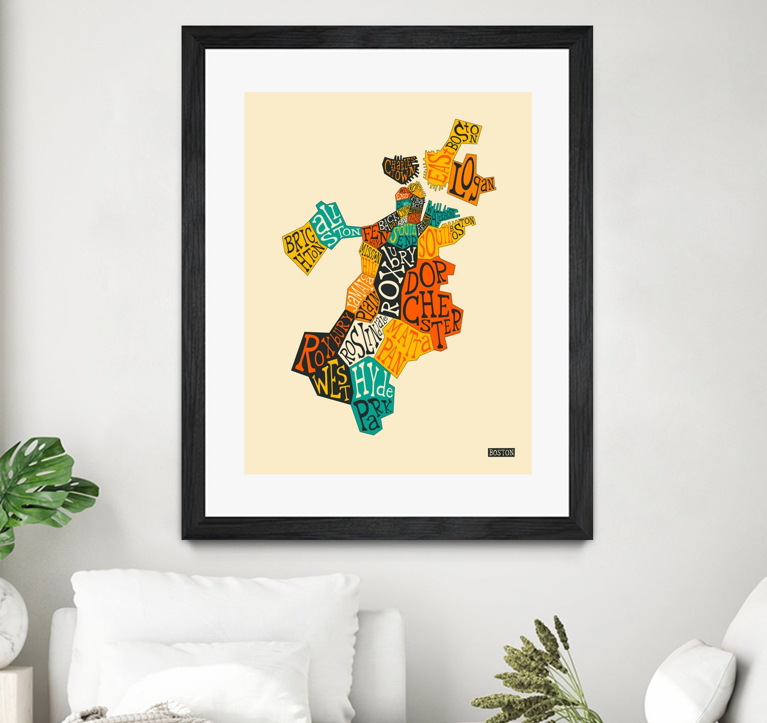 Boston Neighborhoods by Jazzberry Blue on GIANT ART - red vector illustration