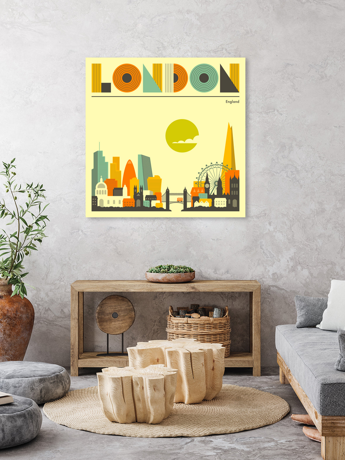 London Skyline by Jazzberry Blue on GIANT ART - yellow vector illustration