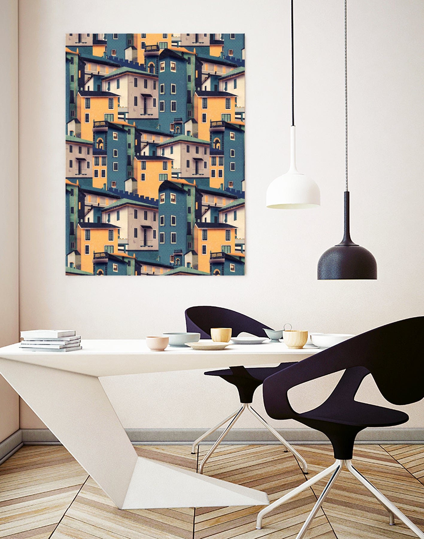 Night Castles (Pattern) by Romina Lutz on GIANT ART - yellow digital painting