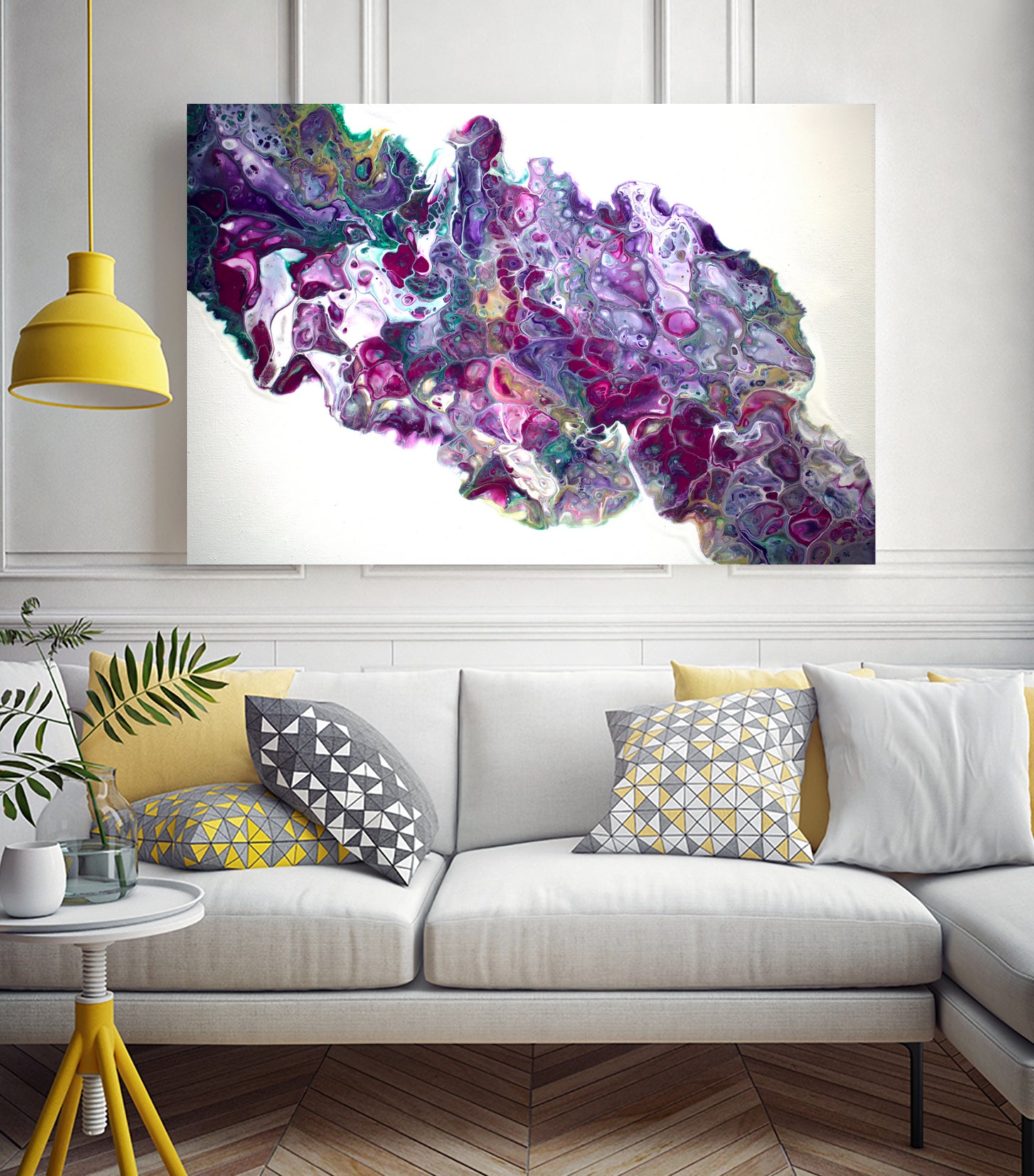 mardi gras by L. Renee Jones on GIANT ART - fuchsia mixed media