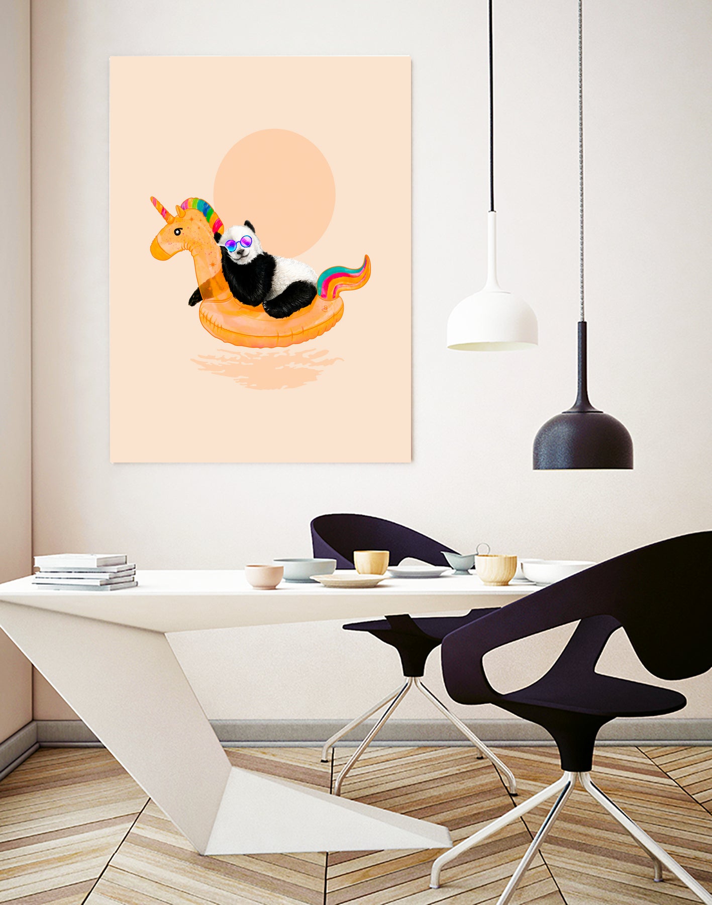 Chillin, Unicorn Panda by 38 Sunsets on GIANT ART - black character design