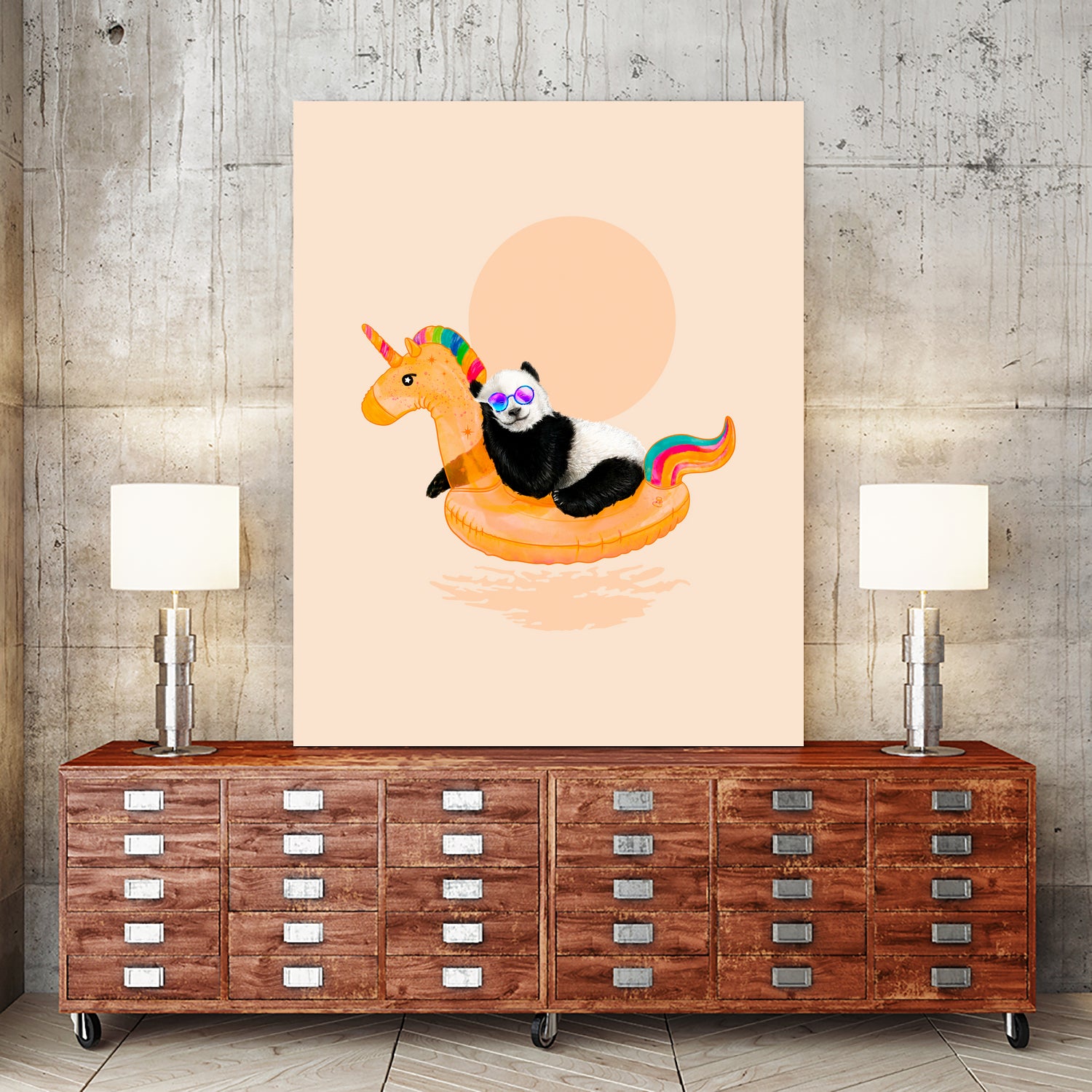 Chillin, Unicorn Panda by 38 Sunsets on GIANT ART - black character design