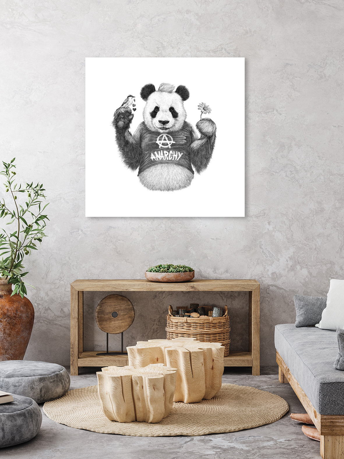 Punk Panda by Ronny Petrus Johannes Kools on GIANT ART - black character design