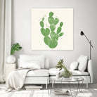 Linocut Cacti by Bianca Green on GIANT ART - green mixed media