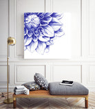 Ballpoint Blue Dahlia by Ronny Petrus Johannes Kools on GIANT ART - blue digital drawing