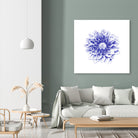 Ballpoint Blue Dahlia by Ronny Petrus Johannes Kools on GIANT ART - blue digital drawing