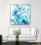 Liquid Marble - Aqua & Blues by Dominique Van Roey on GIANT ART - blue photo manipulation