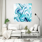 Liquid Marble - Aqua & Blues by Dominique Van Roey on GIANT ART - blue photo manipulation
