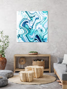 Liquid Marble - Aqua & Blues by Dominique Van Roey on GIANT ART - blue photo manipulation