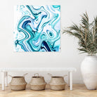 Liquid Marble - Aqua & Blues by Dominique Van Roey on GIANT ART - blue photo manipulation