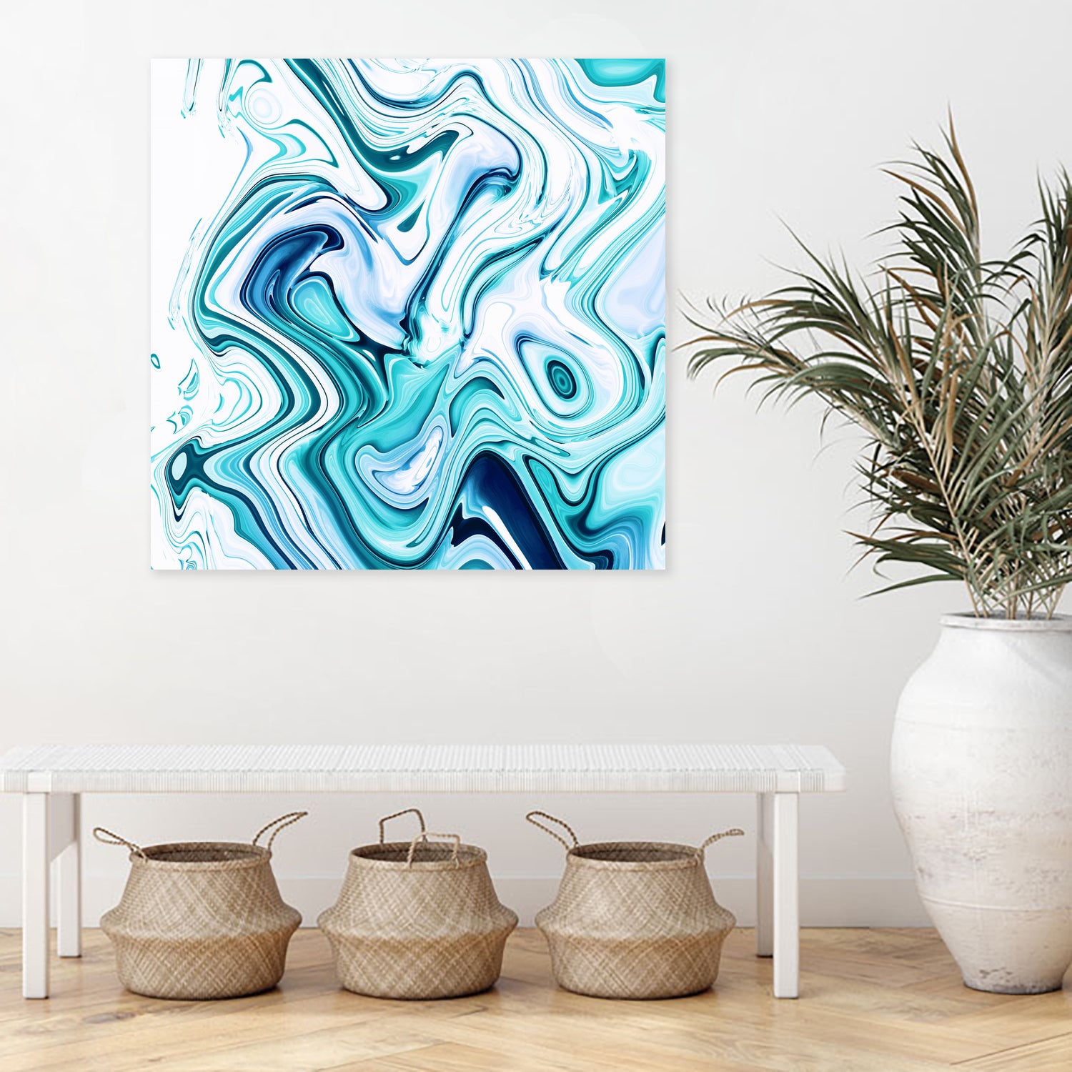 Liquid Marble - Aqua & Blues by Dominique Van Roey on GIANT ART - blue photo manipulation