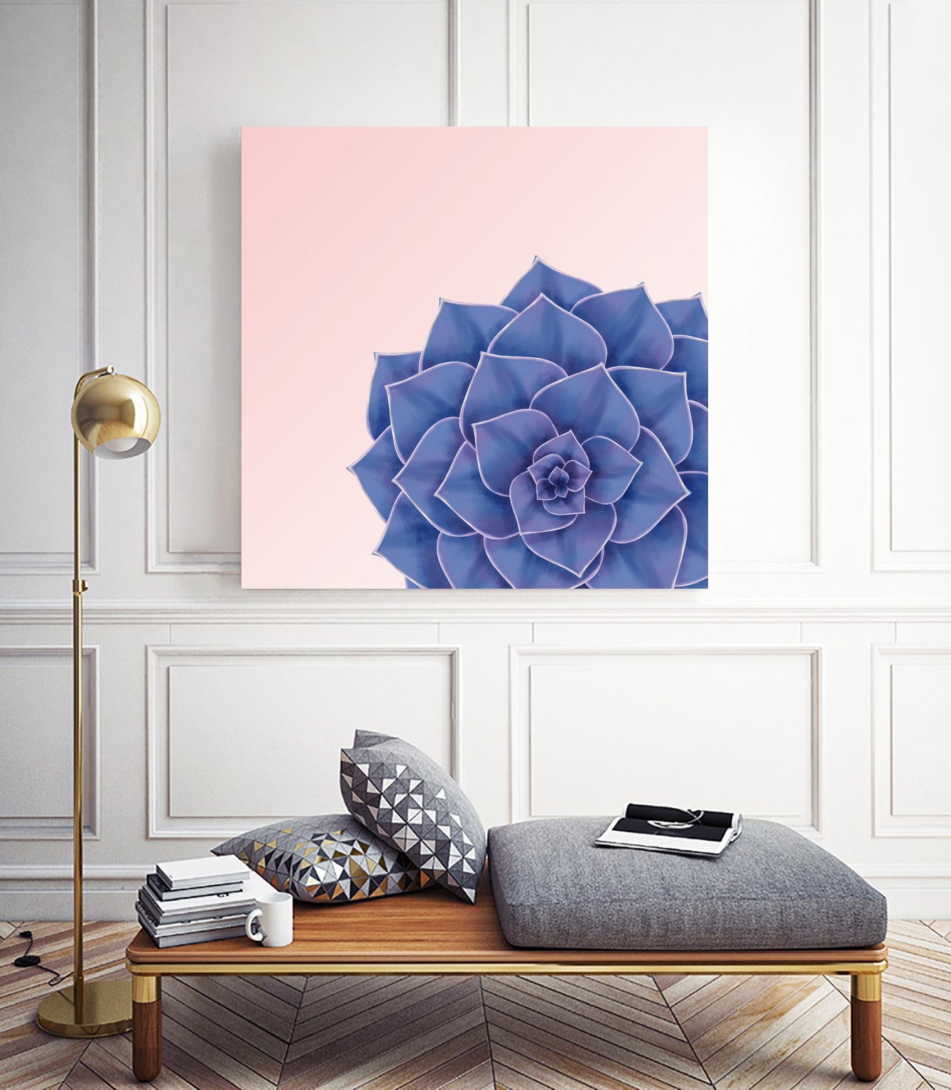 Big Echeveria Design by Brigitte Carre on GIANT ART - blue digital painting