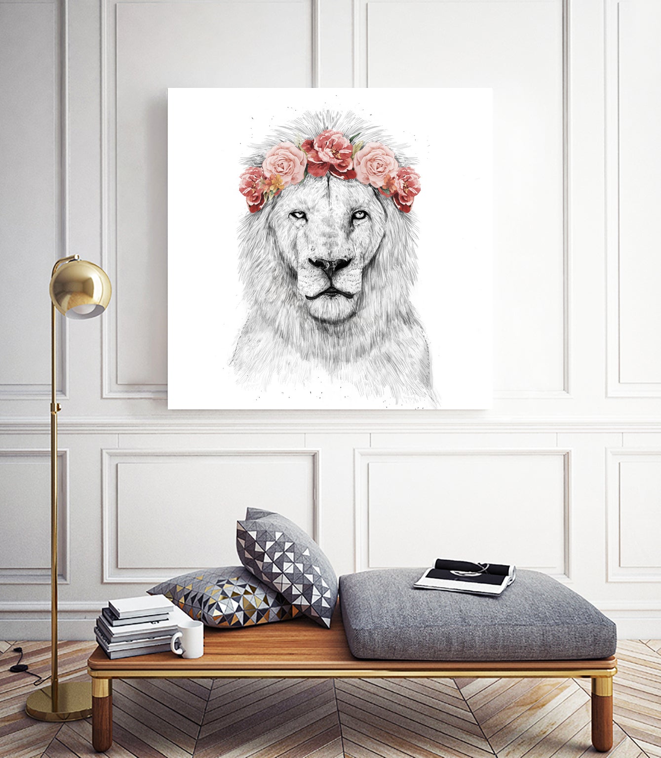 Festival lion by Solti Balázs on GIANT ART - white digital drawing