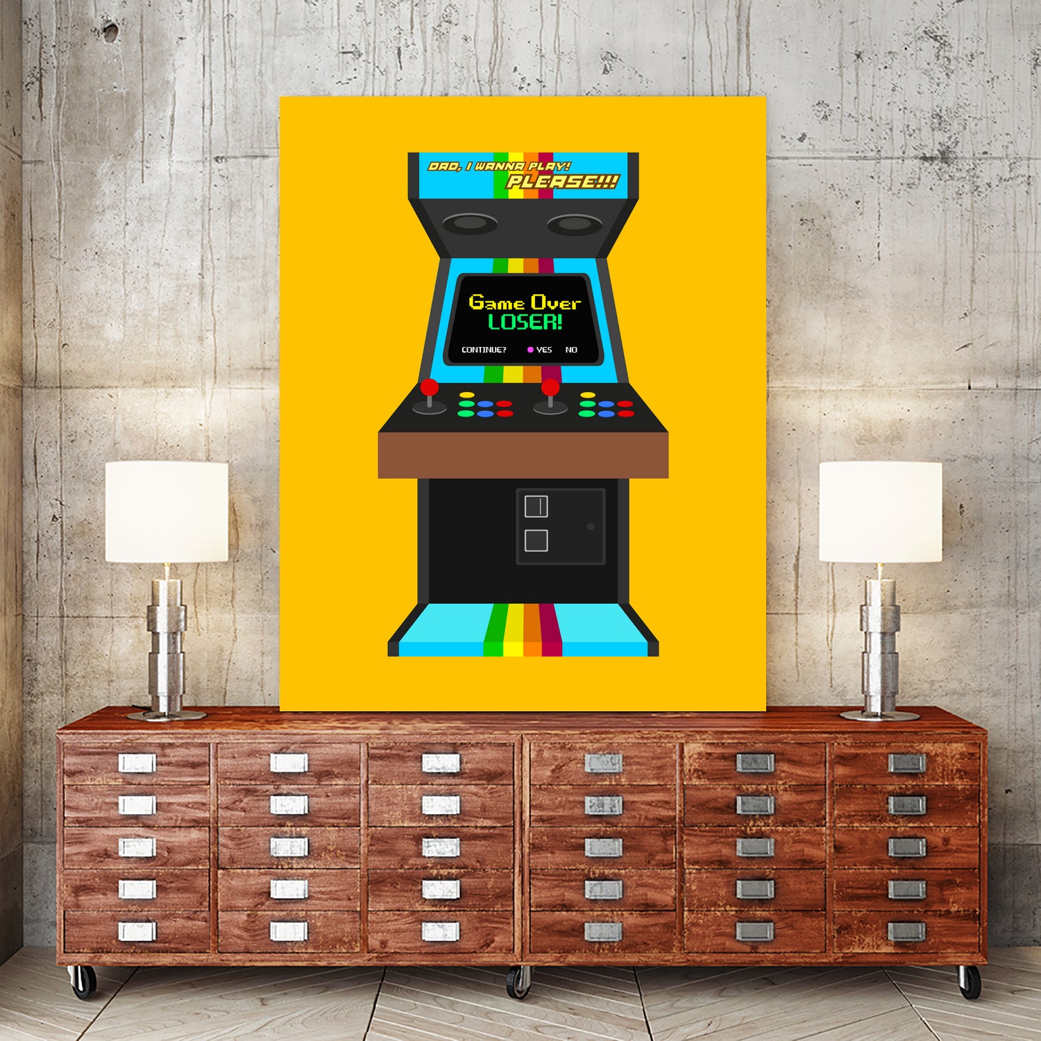 Fliperama by Rafael Gomes on GIANT ART - yellow digital drawing