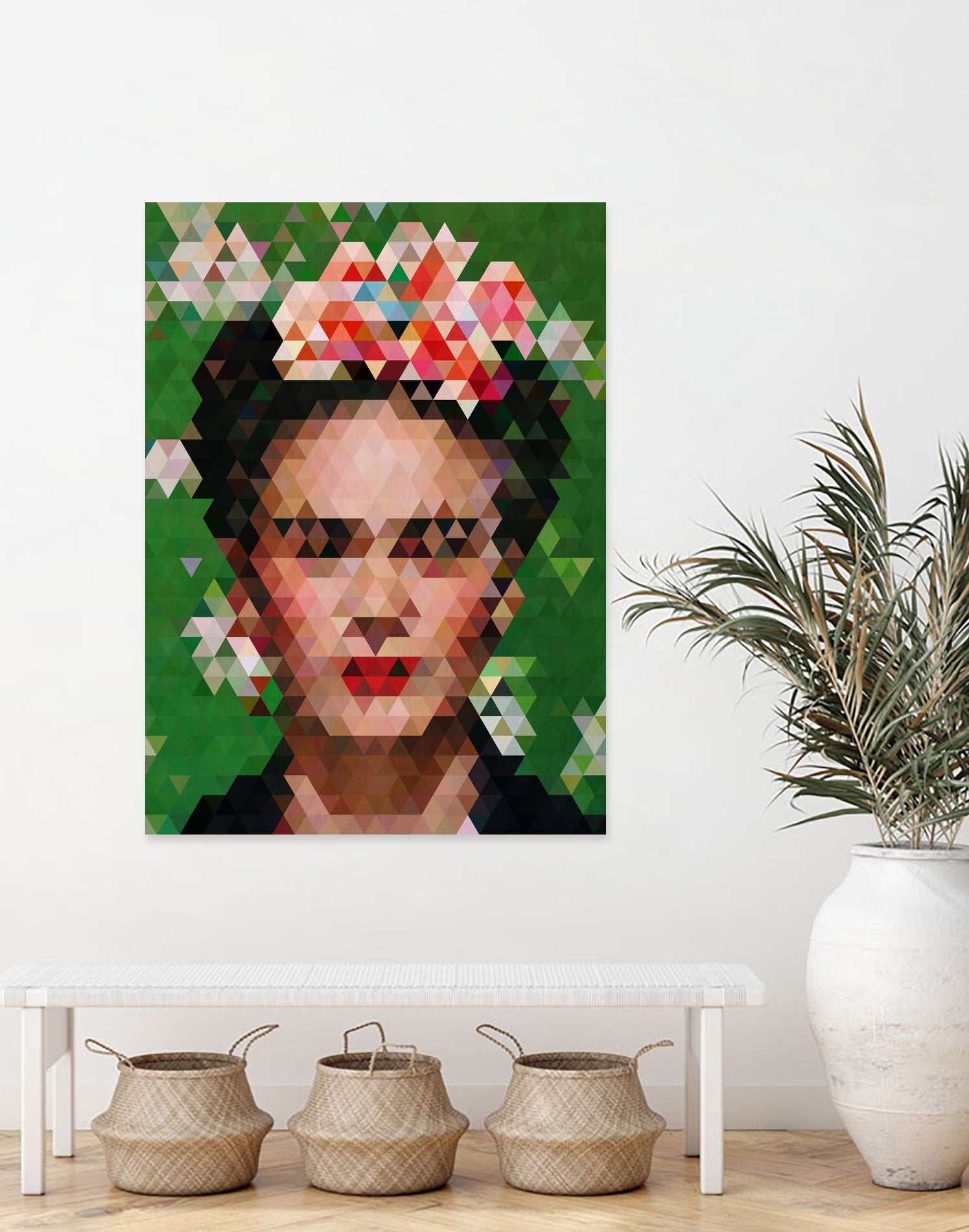 Frida kahlo Geometric by Vitor Costa on GIANT ART - green digital painting