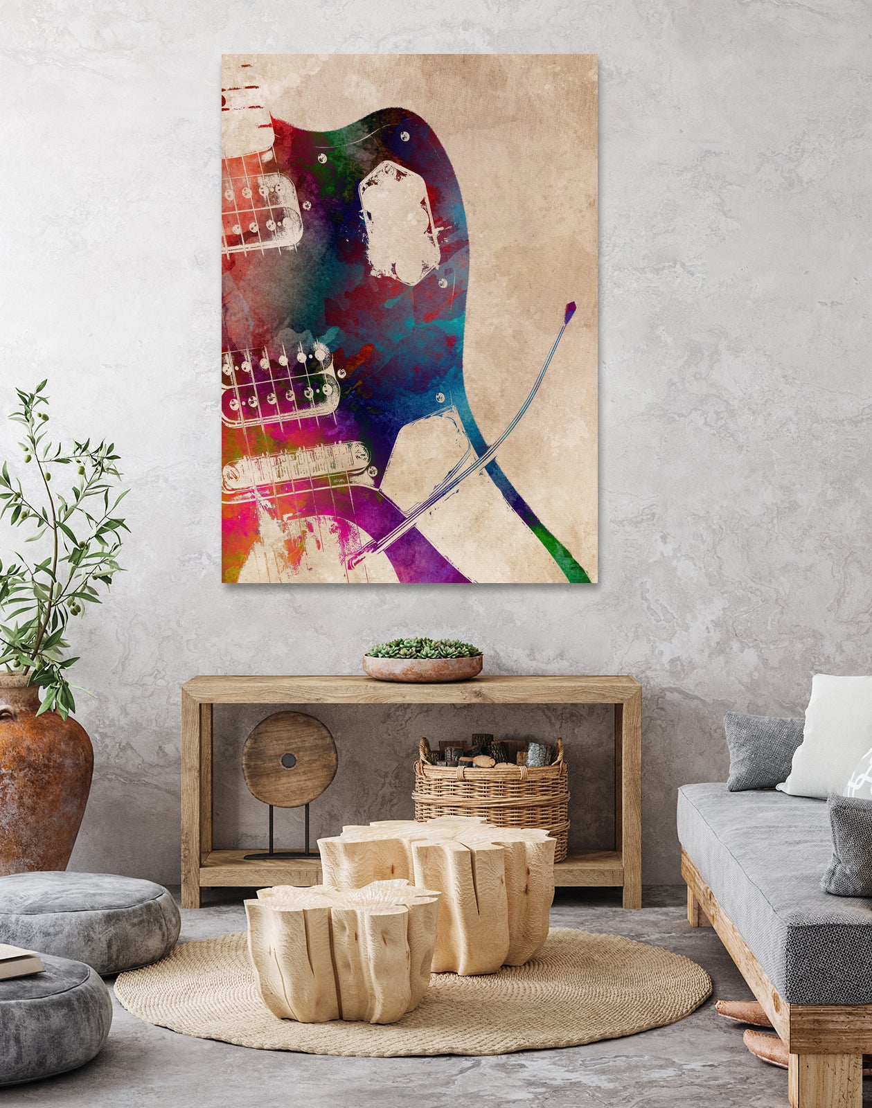 guitar art 6 by Justyna Jaszke on GIANT ART - red digital painting