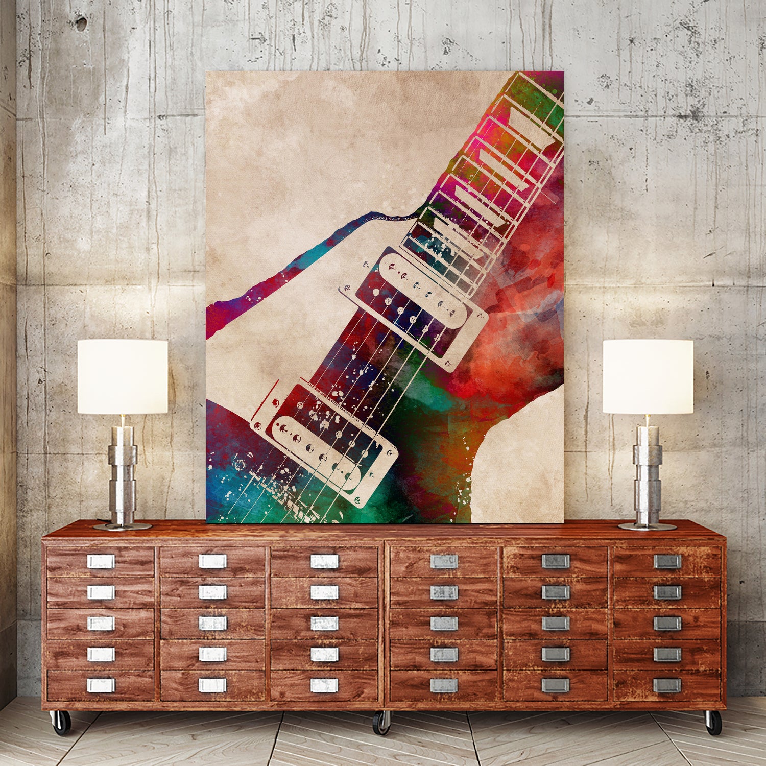 guitar art 5 by Justyna Jaszke on GIANT ART - red digital painting