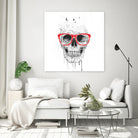 Skull with red glasses by Solti Balázs on GIANT ART - white digital painting