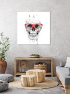 Skull with red glasses by Solti Balázs on GIANT ART - white digital painting