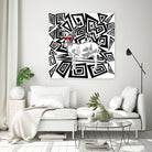 Goat In Red Sunglasses Abstract by TheArtOf Vikki on GIANT ART - black digital drawing