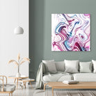 Liquid Marble - Pink and Blue by Dominique Van Roey on GIANT ART - pink photo manipulation