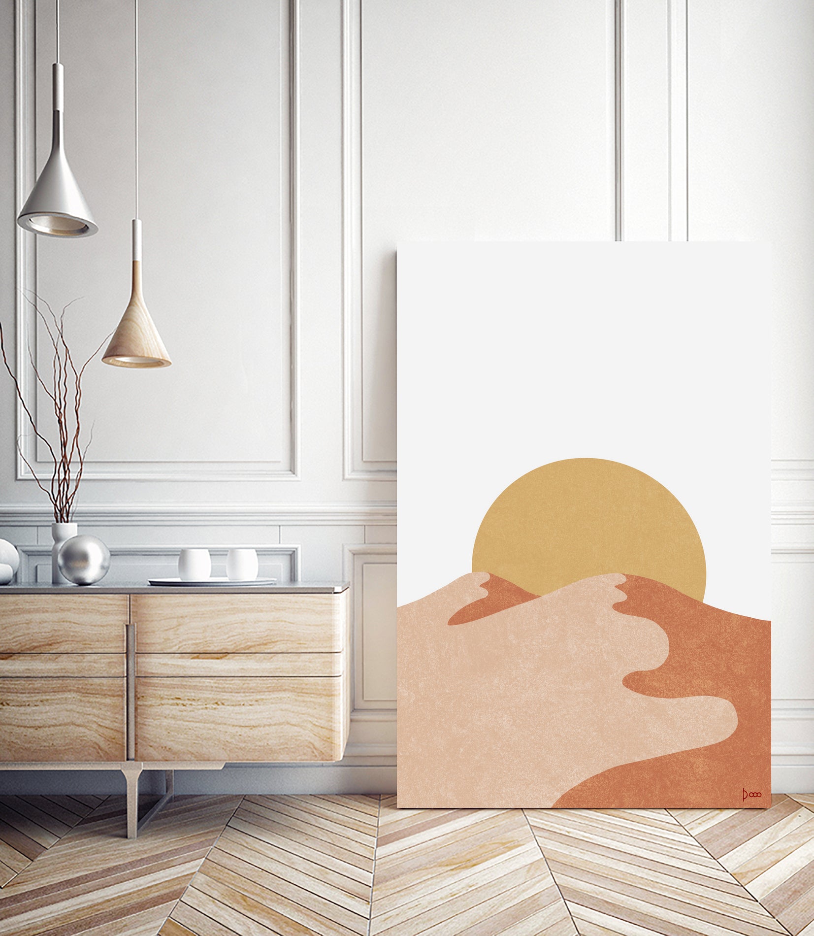 Desert Moutains IV by Digital  Canvas on GIANT ART - orange digital