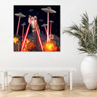 Cat Attack New York City Ufo Explosions Lasers by Damian Augustyniak on GIANT ART - black photo manipulation