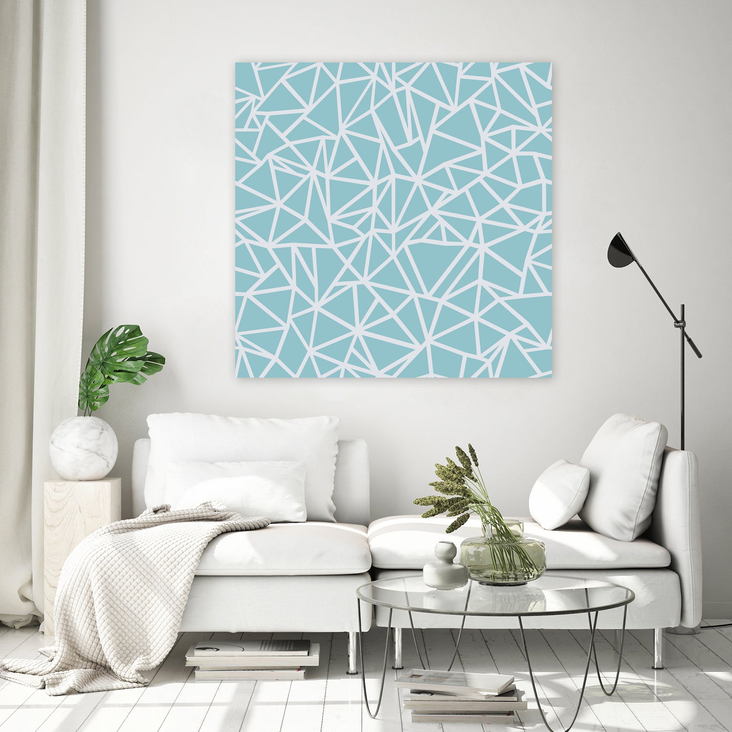 Abstract Outline Sky Blue by Emeline Tate-Robertson on GIANT ART - blue digital painting