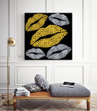 Luscious Lips In Gold And Silver by TheArtOf Vikki on GIANT ART - yellow digital painting
