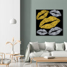 Luscious Lips In Gold And Silver by TheArtOf Vikki on GIANT ART - yellow digital painting