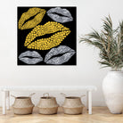 Luscious Lips In Gold And Silver by TheArtOf Vikki on GIANT ART - yellow digital painting