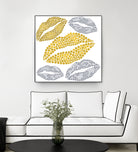 Luscious Lips In Gold And Silver by TheArtOf Vikki on GIANT ART - yellow digital painting