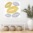 Luscious Lips In Gold And Silver by TheArtOf Vikki on GIANT ART - yellow digital painting