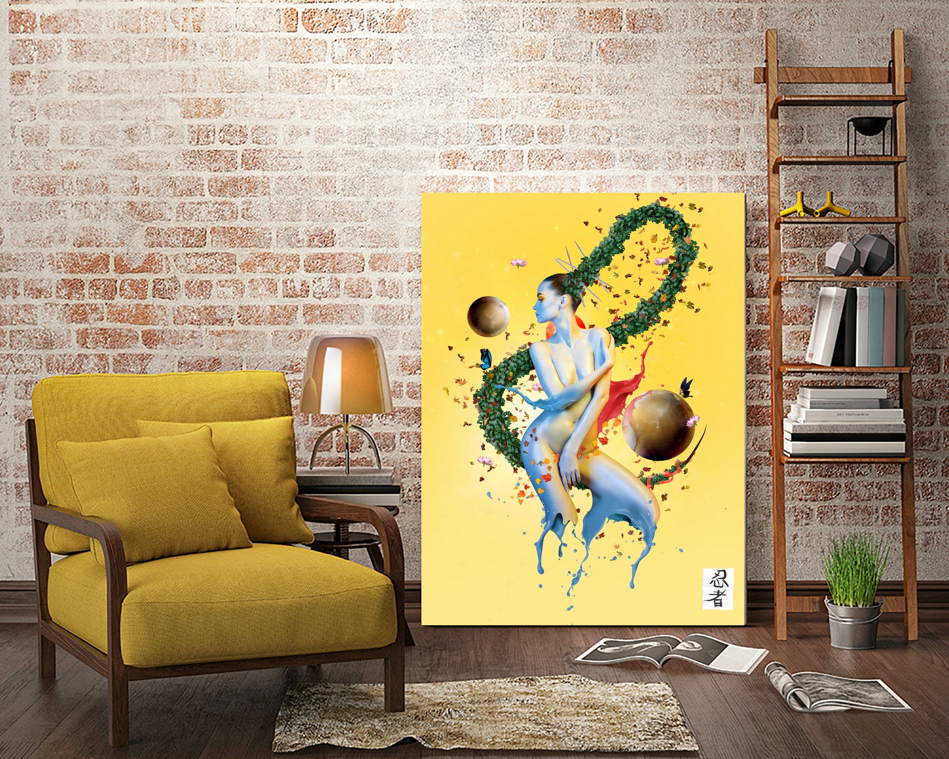 Yellow move by Olivier Gros on GIANT ART - yellow digital painting