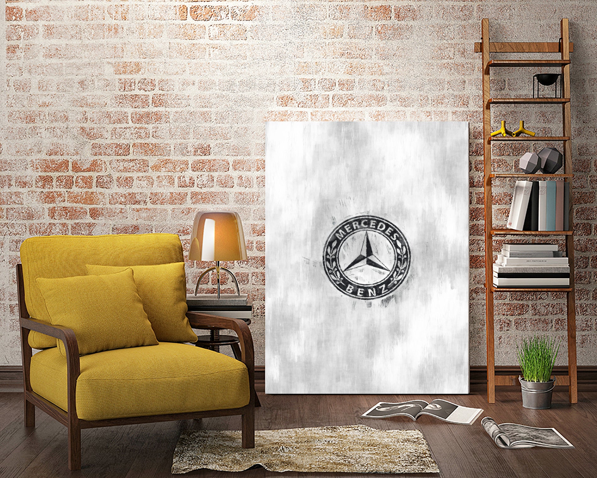 Mercedes-Benz logo sketch by Jurijs Permanickis on GIANT ART - gray digital painting