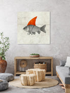 Goldfish with a Shark Fin by Vin Zzep on GIANT ART - white digital painting