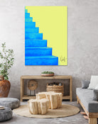 Santorini by Oriana Cordero on GIANT ART - blue mixed media