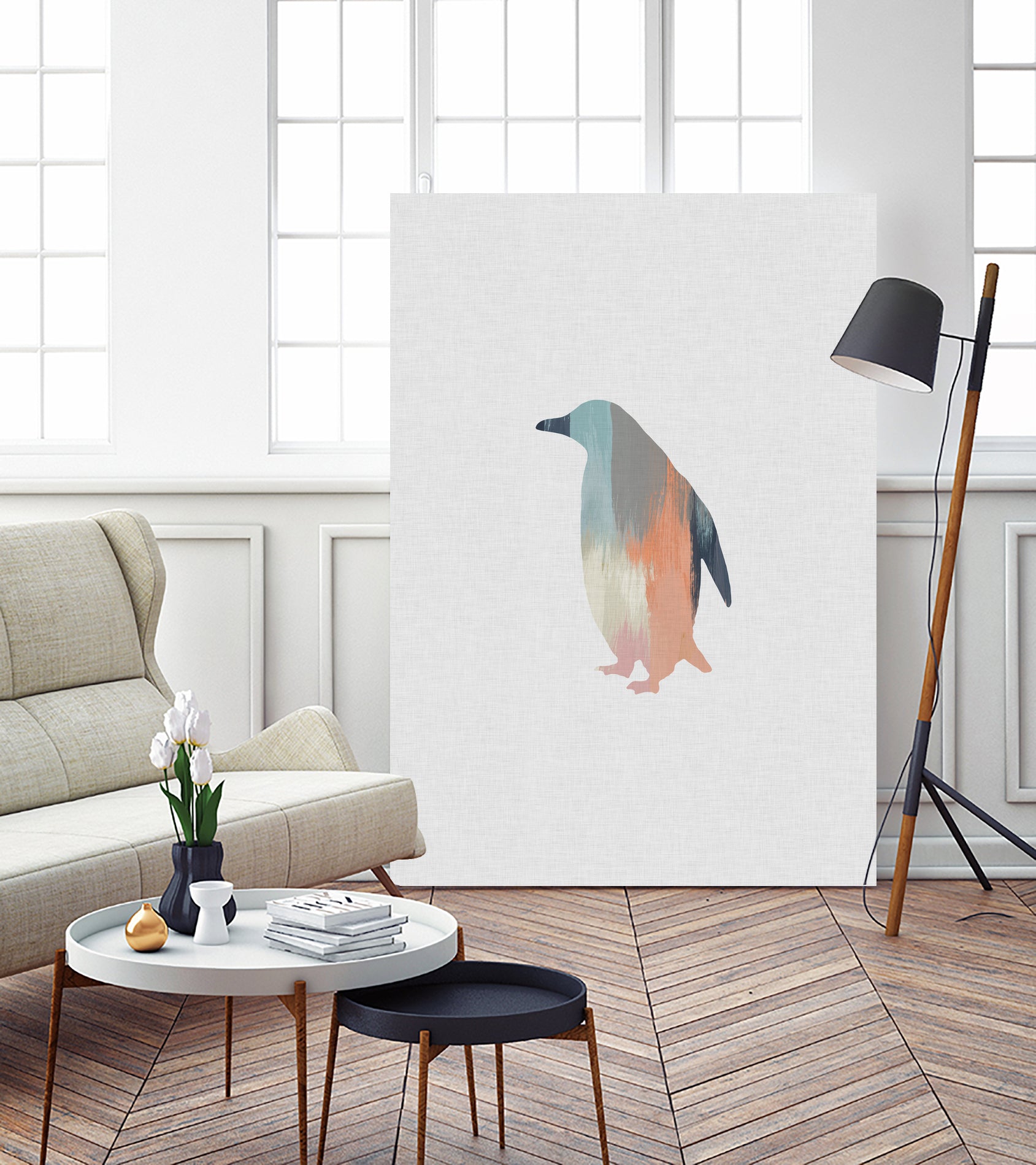 Pastel Penguin by Dana Shek on GIANT ART - white digital painting