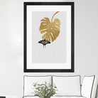 Butterfly & Monstera by Dana Shek on GIANT ART - white digital painting